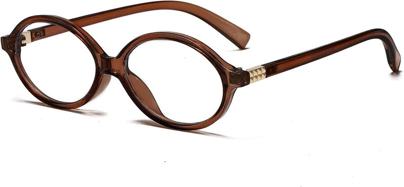 Breaksun Fashion Oval Glasses for Women Men Retro Round Tortoise Frame Blue Light Glasses Nerd Eyeglasses - Image 1